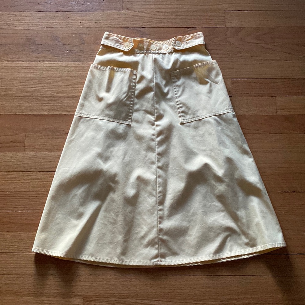 vintage yellow wrap skirt with pockets